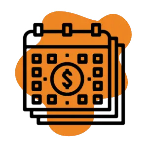 The icon symbolises that customers can settle bills at the month-end, mentioning all expenses and service fee